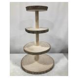 ROUGH WOOD CUPCAKE STAND 20IN