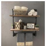 INDUSTRIAL PIPE SHELF WITH TOWEL BAR 24X9.8X29 IN