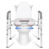 LIMLUC ADJUSTABLE RAISED TOILET SEAT WITH HANDLES