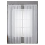 LECLOUD DORIS SHEER WHITE CURTAINS 84X40