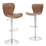 CHANGLONG BROWN BAR STOOL(SET OF 2) 18.1 X 21 X