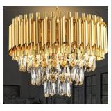 GOLD CRYSTAL CHANDELIER 14 x6IN