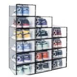 HRRSAKI 15PCK PLASTIC SHOE ORGANIZER BOXES -