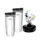 2 PACK 16 OZ SINGLE SERVE CUPS WITH LID & BLENDER