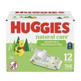 HUGGIES NATURAL CARE UNSCENTED BABY WIPES