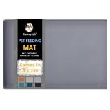 MATEEYLIFE 18X12X0.5IN GRAY DOG FEEDING MAT