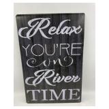 RELAX REPRODUCTION TIN SIGN