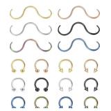 DRPERFECT 18PCS STAINLESS STEEL SEPTUM RINGS