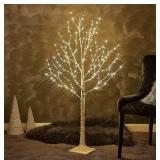 LED LIGHTED BIRCH TREE DECORATION 5FT