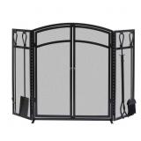 PANACEA OPEN HEARTH BLACK MATTE FIREPLACE SCREEN
