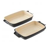 PADERNO CERAMIC ROASTER SET, GREY, 15X8.5-IN,