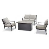 CANVAS CANMORE OUTDOOR FIRE TABLE & 4-PC GREY