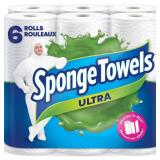 SPONGETOWELS ULTRA PAPER TOWELS, 6 ROLLS