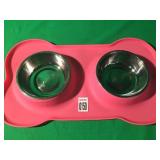DOG BOWLS AND HOLDER