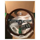 WOOD CHROMED STEERING WHEEL