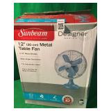 SUNBEAM DESIGNER 12" (30CM) METAL TABLE FAN