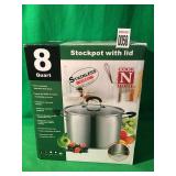 COOK N HOME - 8 QUART STOCK POT WITH LID COOK N HOME - 8 QUART STOCK POT WITH LID