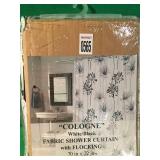 COLOGNE FABRIC SHOWER CURTAIN (70'X72') COLOGNE FABRIC SHOWER CURTAIN (70'X72')