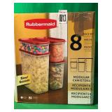 RUBBERMAID 8 PIECE MODULAR CANISTERS SET RUBBERMAID 8 PIECE MODULAR CANISTERS SET