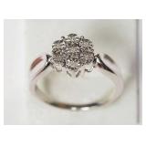 STERLING SILVER 7 DIAMOND(0.03CT) RING