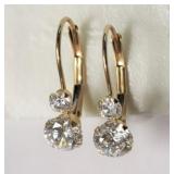 10KT YELLOW GOLD CUBIC ZIRCONIA EARRINGS