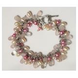 STERLING SILVER PEARL & QUARTZ HANDCRAFTED