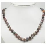 STERLING SILVER NATURAL AGATE NECKALCE