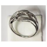 $450 STERLING SILVER DIAMOND(0.18CT) RING