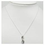 STERLING SILVER DIAMOND(0.08CT)PENDANT