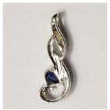 STERLING SILVER CREATED TANZANITE, OPALITE AND