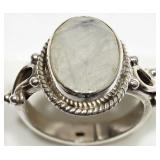 STERLING SILVER VINTAGE STYLE MOONSTONE RING
