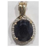STERLING SILVER GOLD PLATED MIDNIGHT BLACK