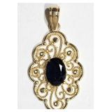 14K YELLOW GOLD SAPPHIRE (0.60CT) ANTIQUE STYLE