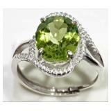 STERLING SILVER LARGE PERIDOT (5.12CT)