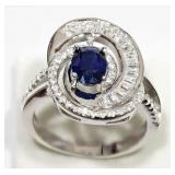 STERLING SILVER SEPTEMBER BIRTHSTONE SAPPHIRE