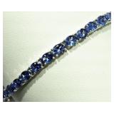 STERLING SILVER 36 TANZANITE (18.5CT) TENNIS