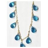 10K YELLOW GOLD BLUE TOPAZ (30.5CT) BRIOLETTE