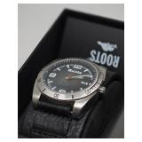ROOTS WATER RESISTANT GENUINE LEATHER WATCH