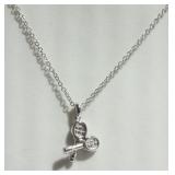 STERLING SILVER FIRST DIAMOND RHODIUM PLATED