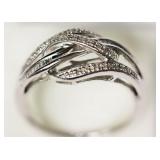 STERLING SILVER DIAMOND (0.18CT) RING