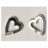STERLING SILVER HEART SHAPED EARRINGS