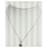 STERLING SILVER DIAMOND RHODIUM PLATED STAR