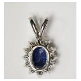 14KT WHITE GOLD SAPPHIRE (0.65CT) & DIAMOND