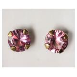 14KT YELLOW PINK SAPPHIRE (0.38CT) EARRINGS