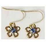 14KT YELLOW SAPPHIRE FLORAL EARRINGS
