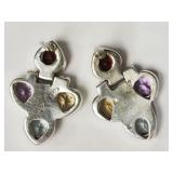 STERLING SILVER GARNET, AQUAMARINE, CITRINE AND