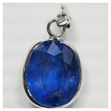 14KT WHITE GOLD WHITE SAPPHIRE PENDANT