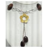 STERLING SILVER WOODEN STYLE NECKLACE