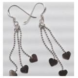 STERLING SILVER HEAR DROP EARRINGS