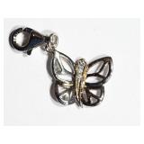 STERLING SILVER CUBIC ZIRCONIA BUTTERLY PENDANT